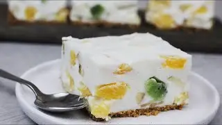 Торт без выпечки с фруктами. Легкий, нежный и очень вкусный тортик