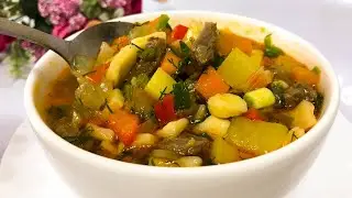 Mumpar. Manpar soup with dumplings in Kazakh