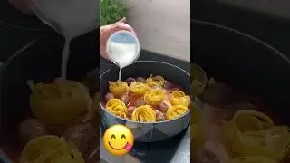 Фитучини с фрикадельками