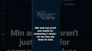 Use `min()` and `max()` to compare values more easily. #python #pythonprogramming