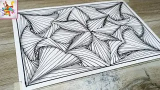 رسم سهل | رسم زخرفة عن طريق خطوط متداخلة