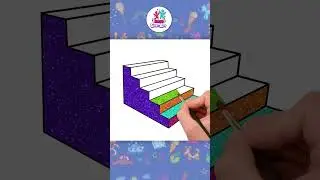 ✏️How to Draw 3D Stairs 𓊍 Easy Drawing #shorts #howtodraw #youtubeshorts #drawing #forkids
