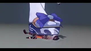 Blender giantess Kokomi Sangonomiya stomp
