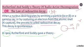 The Law of radioactive decay || Rutherford And Soddy's Theory Of Radio Active Disintegration #bsc