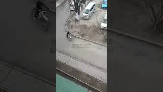 Мотоциклисты в городском дворе Благовещенска