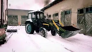 Дрифт трактора МТЗ с погрузчиком Генерал