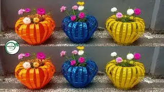 Make Beautiful Flower Baskets From Discarded Plastic Bottles | How to Grow portulaca
