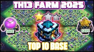 TOP-10 UNBEATEN TH13 FARMING BASE WITH REPLAY || TH13 FARM BASE WITH LINK || TH13 ANTI LOOT BASE
