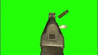 AK-47 kalashnikov, FPS view, fire and reload, green screen