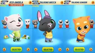 Talking Tom Gold Run New Update VS Chinese Version Eco Angela VS Talking Becca VS TALKING GINGER