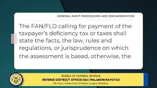 General Audit Procedures and Documentation |Formal Letter Demand/Final Assessment Notice (FLD/FAN)?