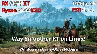 The Witcher 3: Wild Hunt Linux vs Windows RX 9070 XT, Ryzen 5700X3D