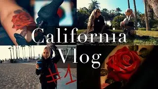 CALIFORNIA VLOG #1 [VENICE BEACH, TATTOO PROCESS,  SUNNY DAY WITH SASHA TATTOOING]