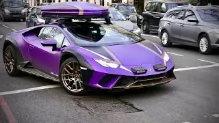 Supercars in London January 2024 - #10 Lamborghini Huracan STO,812 Superfast,Huracan Spyder,Ford Gt