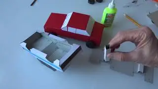 Легковой автомобиль   из картона -  сборка и мелкие детали