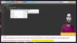 WAP to ask user to enter any two numbers & find addition & display the result using Pointer notation
