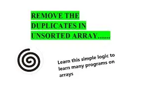 Removing Duplicates From Unsorted Array In Java