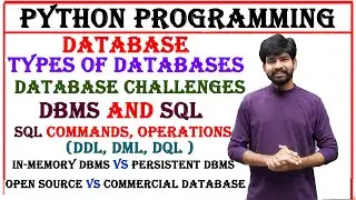 database types and challenges | sql and dbms | open source and commercial database | sql commands