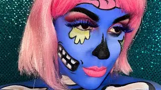 EASY POP ART ZOMBIE!!! LAST MINUTE HALLOWEEN MAKEUP!