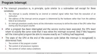 5.7 - Program Interrupt, Types of interrupts, External, Internal, Software Interrupts - COA