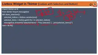 Programming in Python Basic 75 - Listbox Widget in tkinter (listbox with selection and button)
