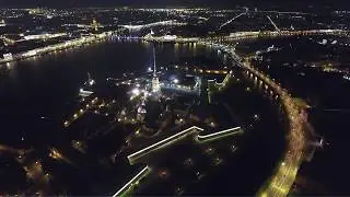 Петропавловская крепость. Ночной полёт.
