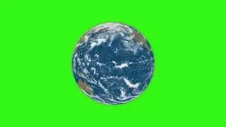 Earth rotating free green screen video