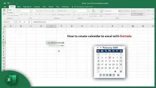 How to create calendar in excel with formula
