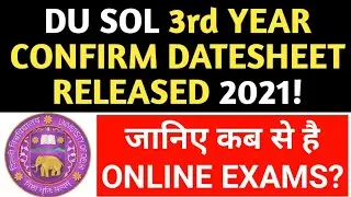 DU SOL FINAL YEAR CONFIRM DATESHEET RELEASED 2021! DU SOL 3rd YEAR CONFIRM DATESHEET RELEASED 2021!