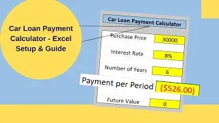 Car Loan Payment Calculator - Excel Setup & Guide (PMT function)