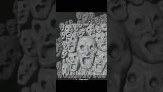 creepy 3D face sculpture in Blender