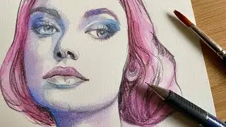 How To Draw and Paint a Portrait / Watercolour Painting Technique