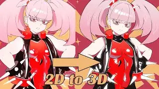 blender anime modelling overview: pink girl