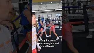 Manny Pacquiao Teaching Eman Bacosa How To Box 