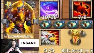 Phantom King CAPPED Attack Speed NUTS in Arena Auto Machine Gun Castle Clash