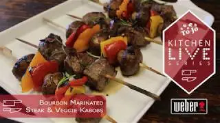 Kitchen Live: Bourbon Marinated Mushroom & Steak Kabobs