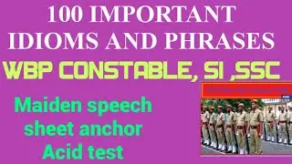 WBP Constable Main English / Idioms And Phrases