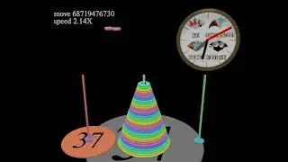 Solving 37-disc Hanoi Tower stack puzzle! (4358 Years @ 1 Move/Second)
