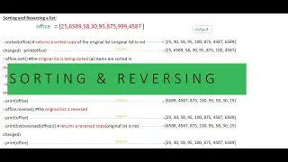 sorting and reversing a list in python - Python tutorial for beginners