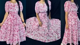 Beautiful layered dress cutting and stitching/one piece dress cutting and stitching