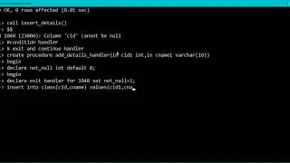 Error handling with exit handler in MySQL