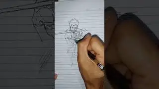Roronoa Zorro speed drawing #animedrawing #onepiece #shorts