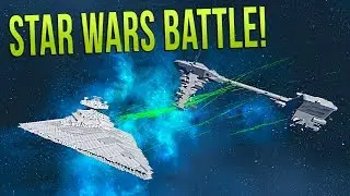 REBEL FLEET vs IMPERIAL STAR DESTROYER! - STAR WARS BATTLE - Space Engineers