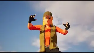 Girl in vest low-poly stylized - Demo for Unreal Marketplace