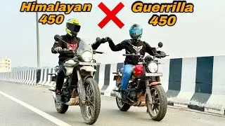 GUERRILLA 450 vs HIMALAYAN 450 | Detailed Review & Drag Race Till Top End 🔥