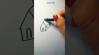 Cool flying house Easy drawing #drawing #howtodraw