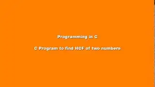 C Program to find HCF of two numbers given by user
