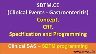 Clinical SAS: SDTM - CE - Clinical Events (Gastroenteritis) dataset programming - SDTM_CE_LGE01