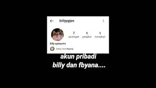 akun pribadi Billy Syahputra dan fbyana.... amanda manopo cemburu.... 