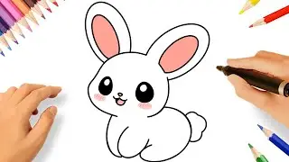 HOW TO DRAW A CUTE RABBIT EASY 🐇